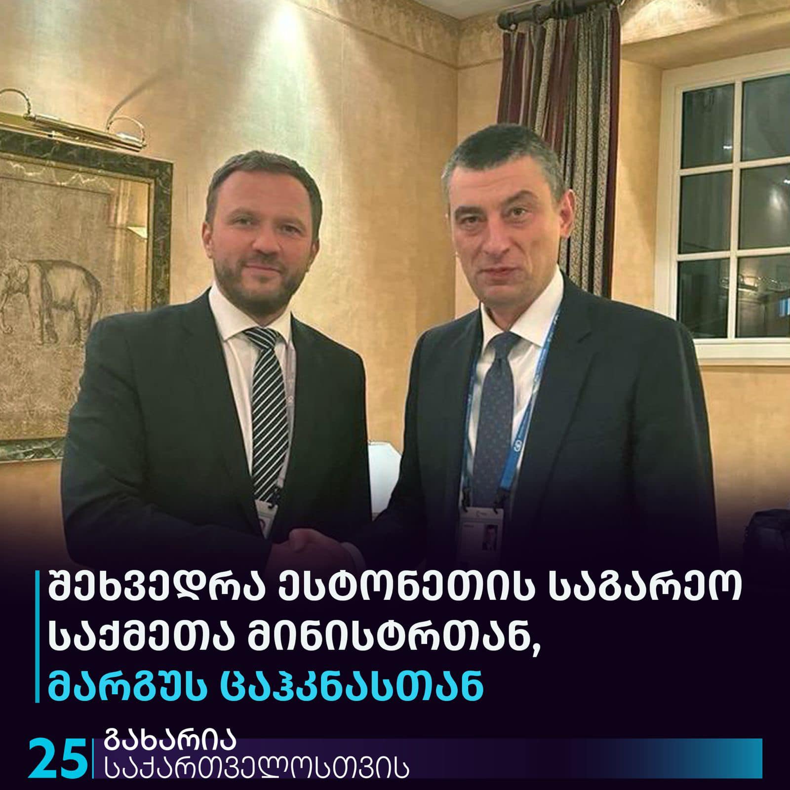 გიორგი გახარია ესტონეთის საგარეო საქმეთა მინისტრს შეხვდა