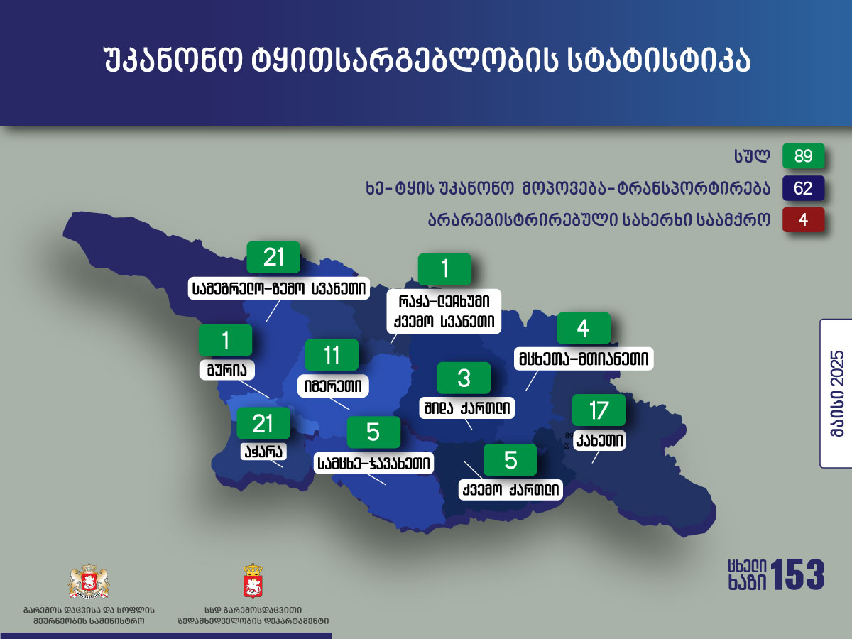 აჭარაში ხუთ თვეში ტყითსარგებლობის 21 უკანონო ფაქტი გამოვლინდა