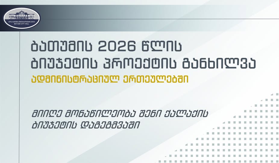  ბიუჯეტის პროექტის საჯარო განხილვები დაიწყება