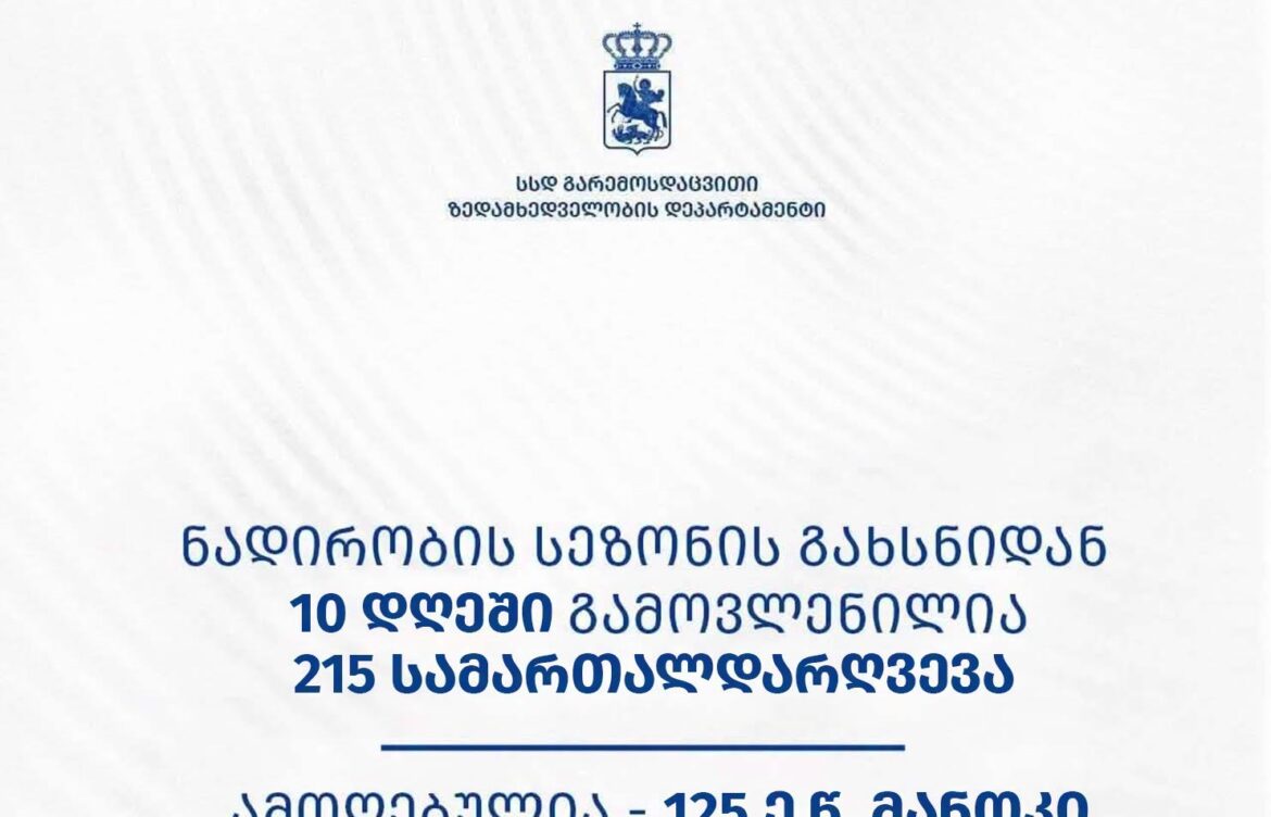 ნადირობის სეზონზე გარემოსდაცვითი ზედამხედველობის დეპარტამენტი კონტროლს ამკაცრებს