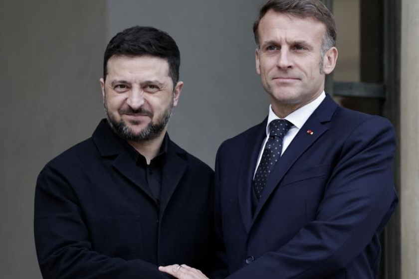 ვოლოდიმირ ზელენსკი ემანუელ მაკრონს შეხვდა